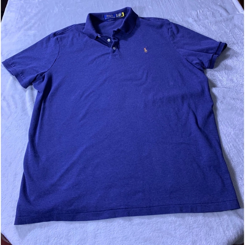 Polo Ralph Lauren Classic Fit Men's XXL‎ Purple Short Sleeve Cotton Shirt